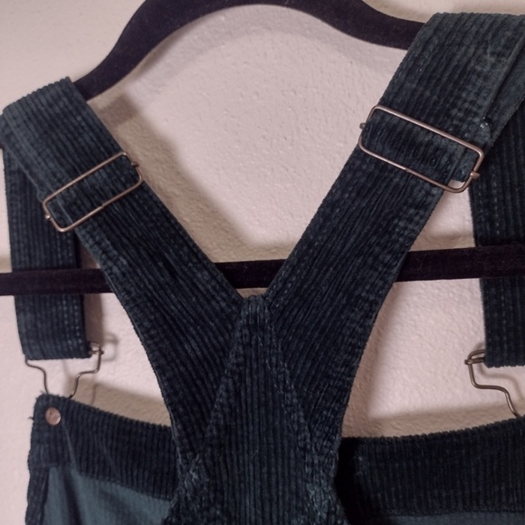 Faherty York Scarab Green Corduroy Overall Skirtall Mini Dress Size Large - Picture 4 of 7